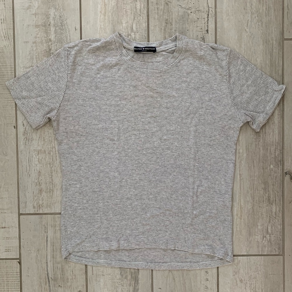Brandy Melville T-shirt grey & white - one size